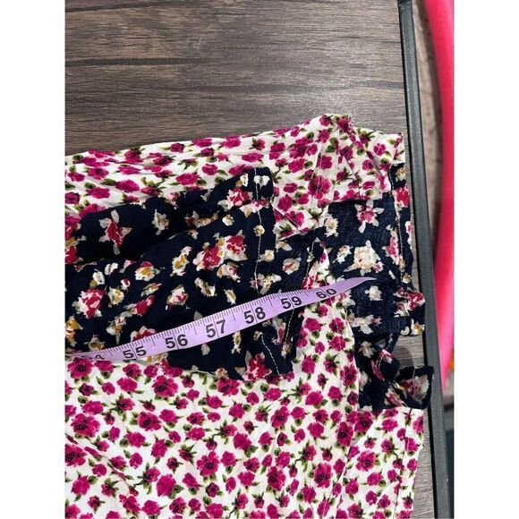 Stone Cold Fox Dogtown Pink Floral V-Neck Contrast Pleat Maxi Dress Size 2 - Picture 10 of 11